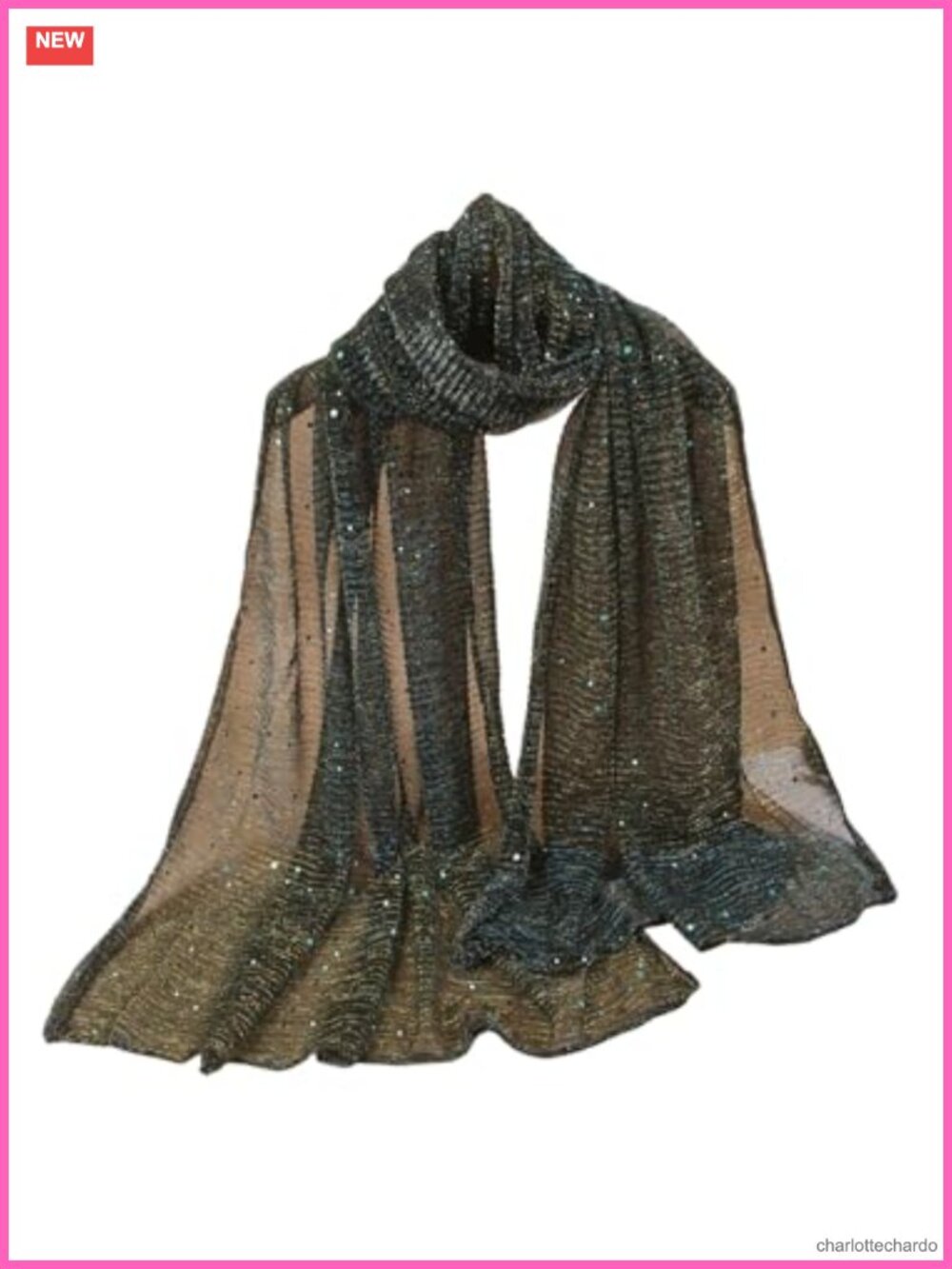 Sequin Bandana Square Scarf Silk Feel Mesh Shawl Wrap